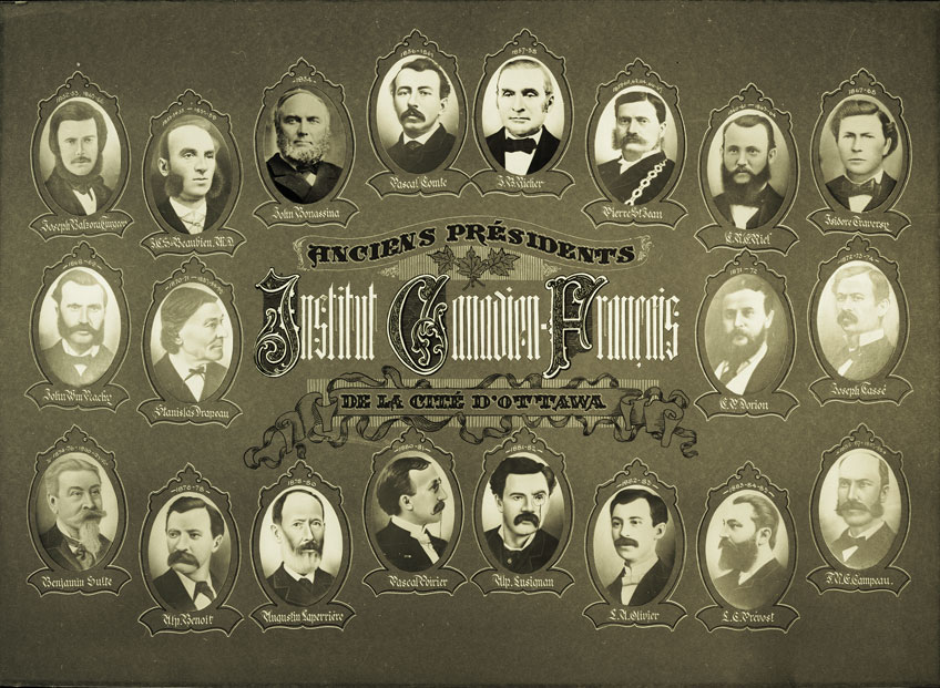 Anciens prsidents de lInstitut canadien-franais dOttawa de 1852  1898, vers 1898. Universit dOttawa, CRCCF, [b]Fonds Institut canadien-franais dOttawa[/b] (C36), Ph38-61.