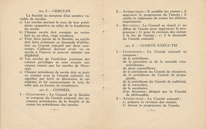 Société d'étude et de conférences, statuts révisés 1941